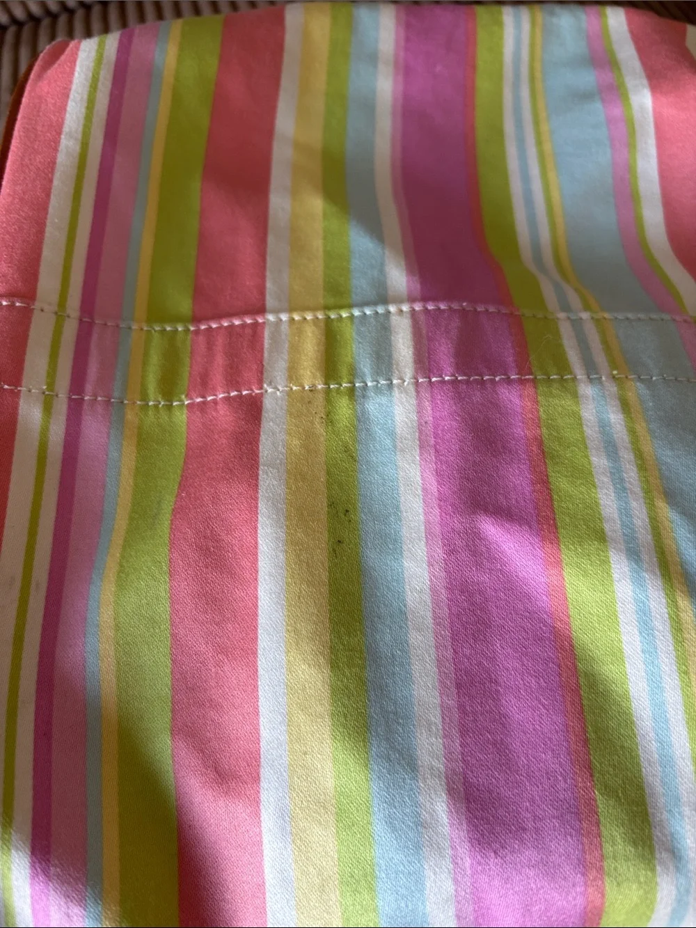 Coach Pink, Green & Blue Striped Canvas Bucket backpack